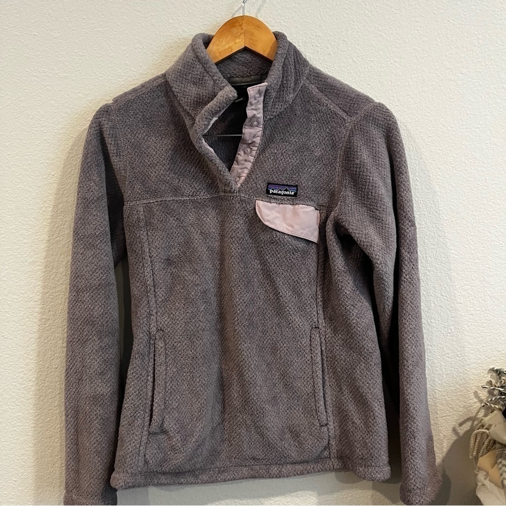 Patagonia retool snap fleece pullover with front & side pockets size small
